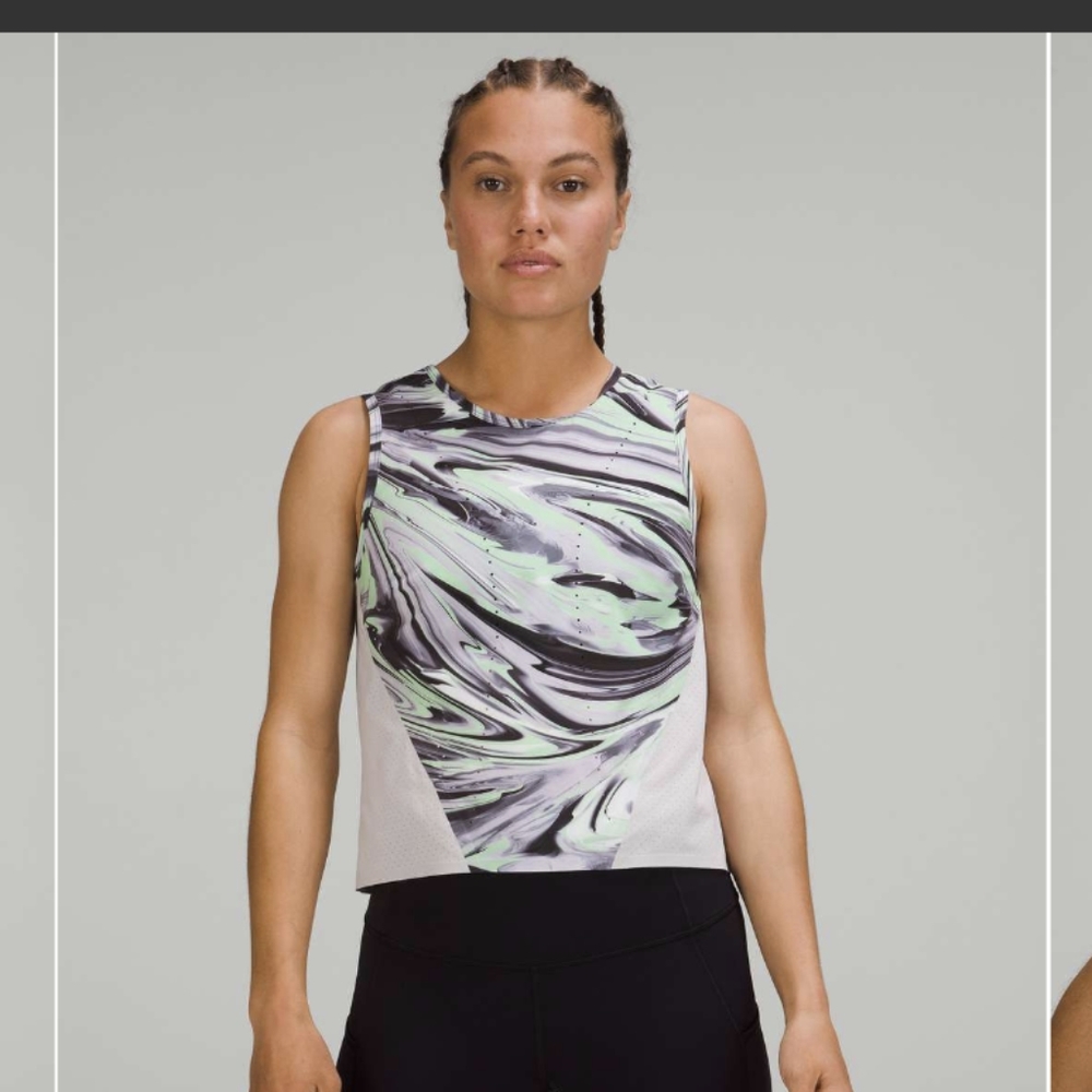 Lululemon Swift Ventilated Running Tank Top Paint Glide Warp Multi